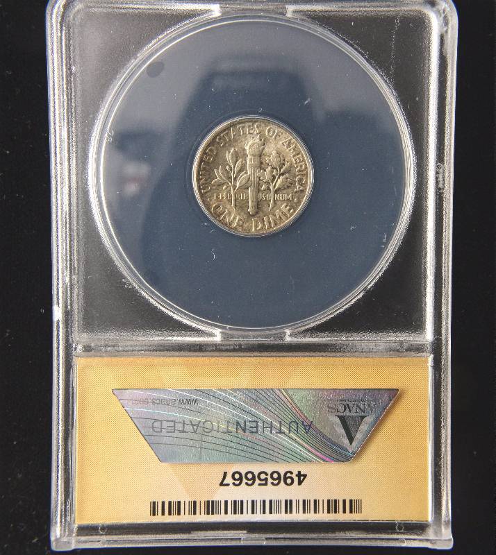 lot 82 image: 1948 ROOSEVELT SILVER DIME MS65 ANACS
