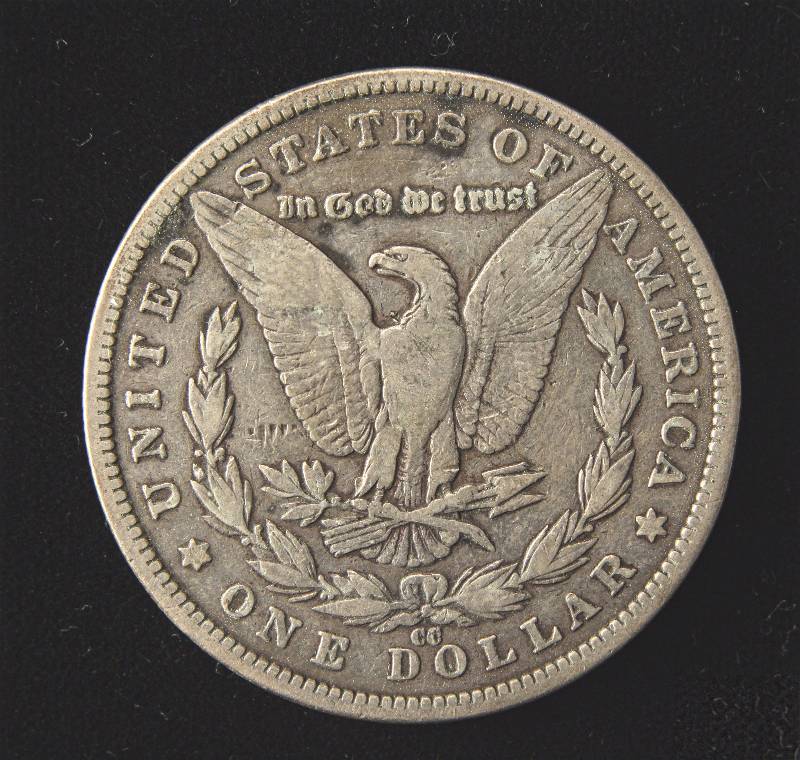lot 15 image: 1890 CC CARSON CITY MORGAN SILVER DOLLAR VF