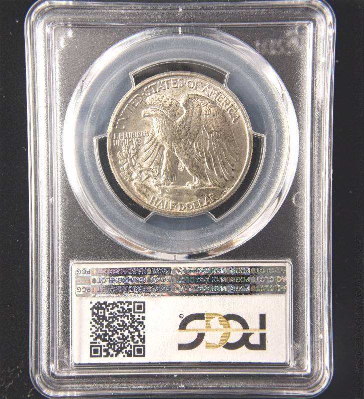 lot 87 image: 1942 WALKING LIBERTY SILVER HALF DOLLAR MS64 PCGS