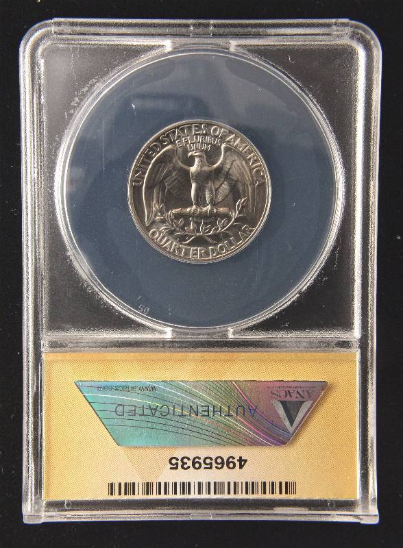 lot 134 image: 1965 SPECIAL MINT SET WASHINGTON QUARTER MS66 ANACS
