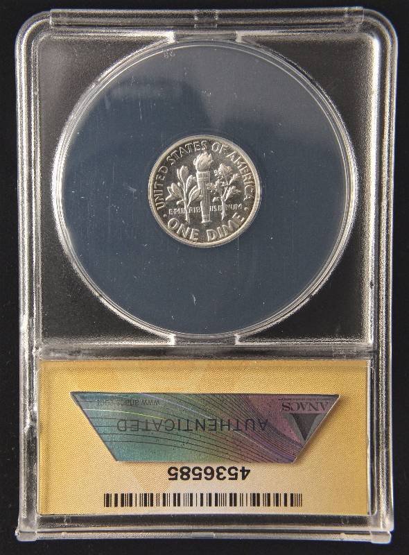 lot 137 image: 1955 PROOF ROOSEVELT SILVER DIME PF65 ANACS