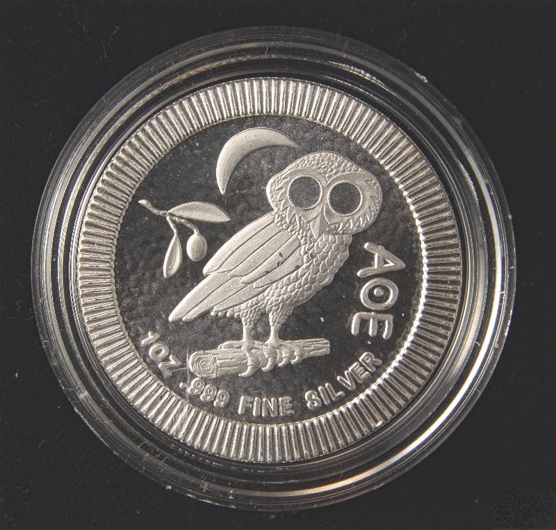 lot 143 image: 2017 NIUE $2 ATHENIAN OWL 1 TROY OZ. .999 FINE SILVER IN AIRTITE