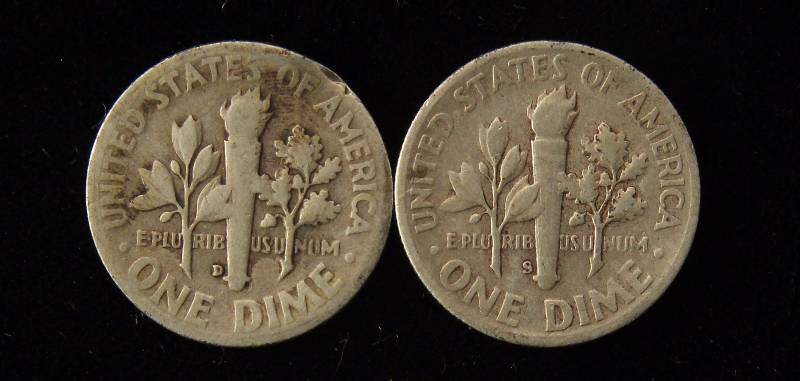 lot 171 image: 1948D & 1948S ROOSEVELT SILVER DIMES