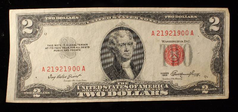 lot 150-A image: GROUP OF 3 - 1953 RED SEAL $2 BILLS