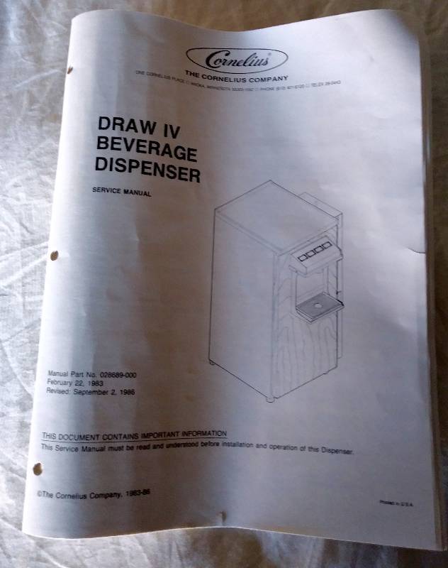lot 10 image: Vintage 1987 Cornelius Beverage Dispenser (never used  - never set-up - non coin-operated)