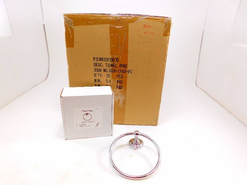 Lot of (20) New Polished Chrome Towel Rings