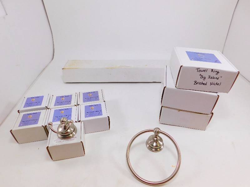 Lot of New Brushed Nickel Bathroom Fixtures