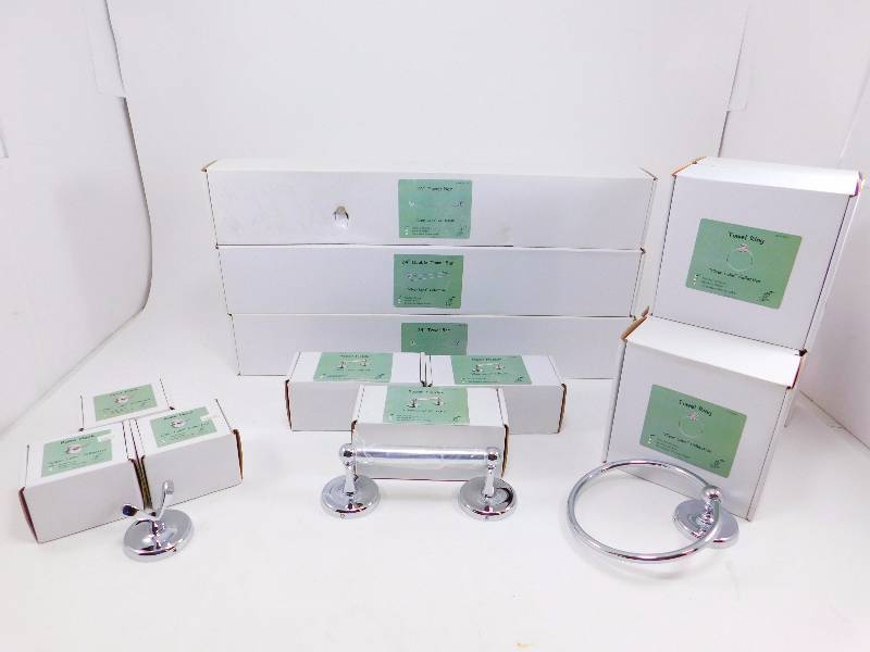 Lot of New Polished Chrome Bathroom Fixtures