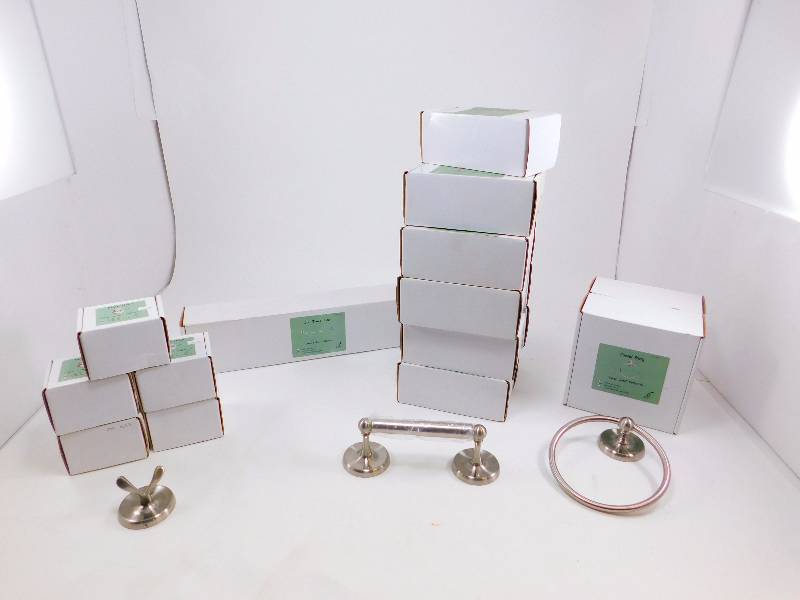 Lot of New Brushed Nickel Bathroom Fixtures