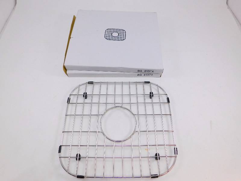 Stainless Steel Bottom Sink Grid with Black Rubber Feet