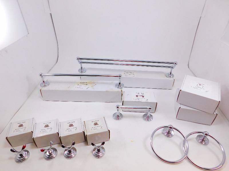 Lot of New Polished Chrome Bathroom Fixtures