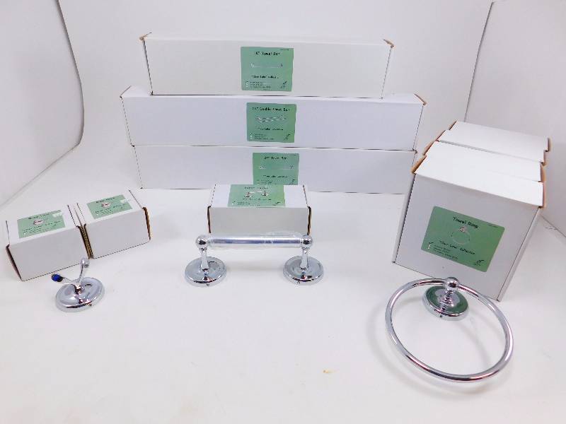 Lot of New Polished Chrome Bathroom Fixtures