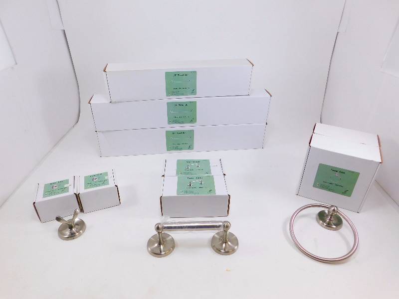 Lot of New Brushed Nickel Bathroom Fixtures