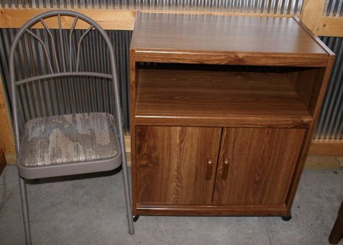 Microwave Cart and Folding Chair