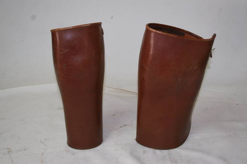 Vintage Leather Shin Guards
