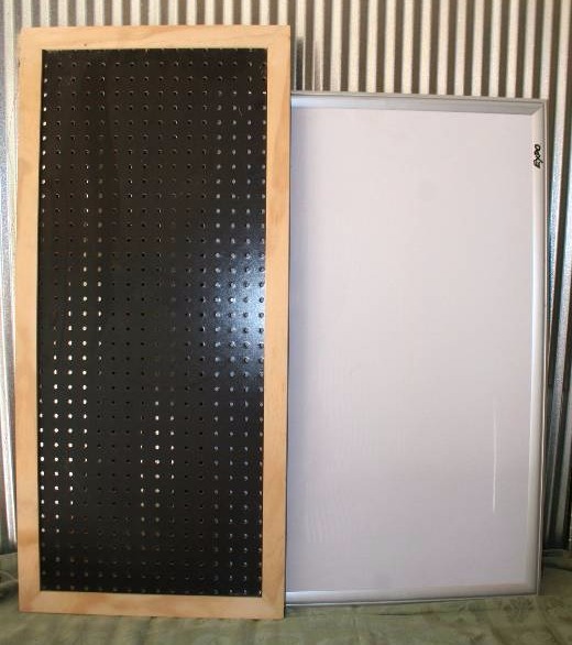 White Board and Pegboard Display with Frame