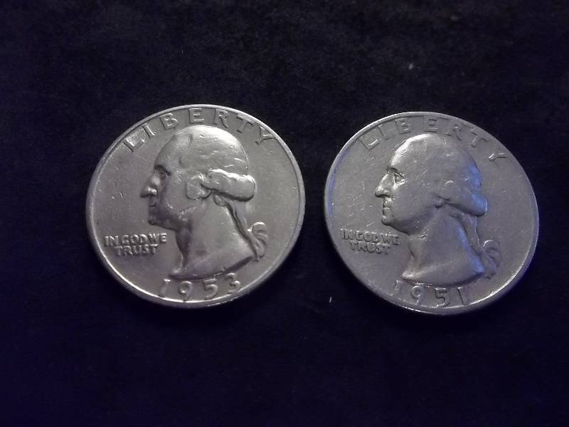 1951 D, 1953 S Washington Quarters