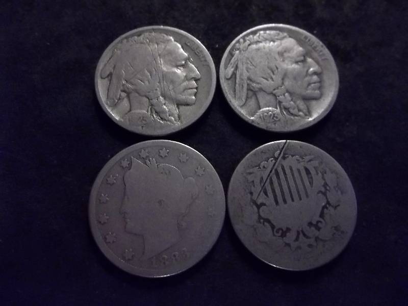 1923, 1923 S Buffalo Nickels, 1883 V-Nickel, 1882 Shield Nickel