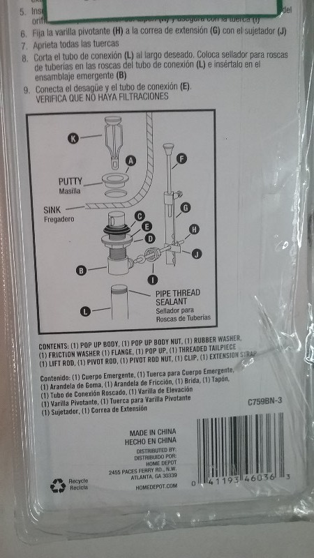 Everbilt Drain Assembly