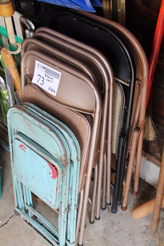 lot 73 image: Lot of (8) Folding Metal Chairs