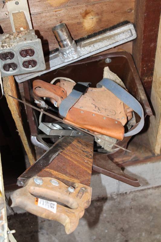 lot 84 image: Hand Saws, Clamps, Tool Belt, T-Square, And More