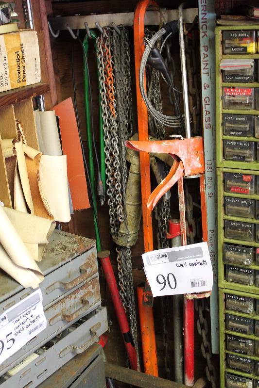 lot 90 image: Chains, Pipe Clamps, And More