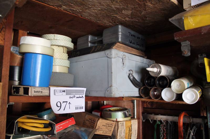 lot 97 image: Tape Rolls, Caulk Tubes, Storage Cases, And More