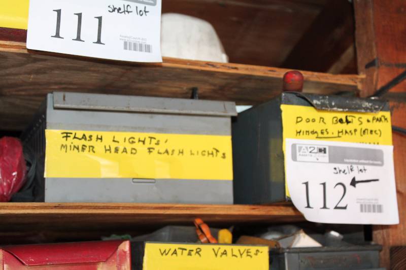 lot 112 image: Bike Parts Includes Brakes, Pedals, Chains, Horns, And More