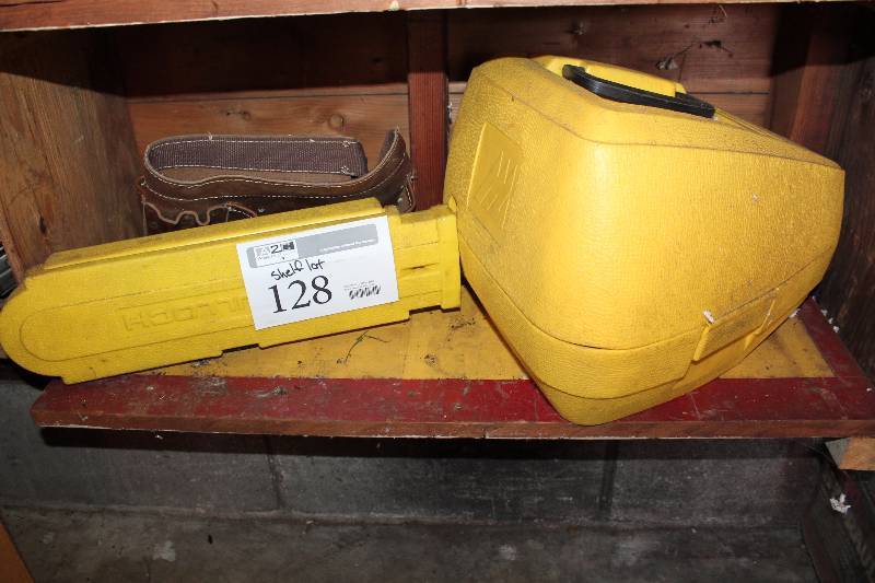 lot 128 image: McCullough Eager Beaver Chain Saw w Case, Leather Tool Belt