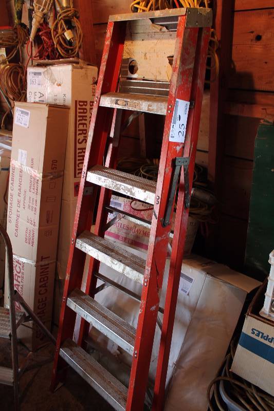 lot 25 image: 72in. Aluminum Fiberglas Ladder