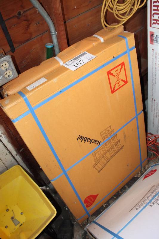 lot 167 image: Lot of (2) 3-Shelf Stackable Storage Bookshelves