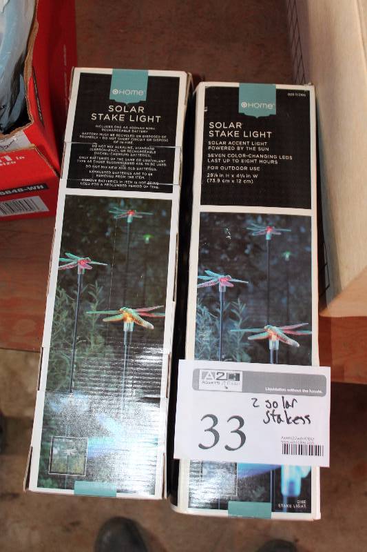 lot 33 image: Lot of (2) Target Home Solar Stake Lights