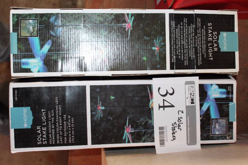 lot 34 image: Lot of (2) Target Home Solar Stake Lights