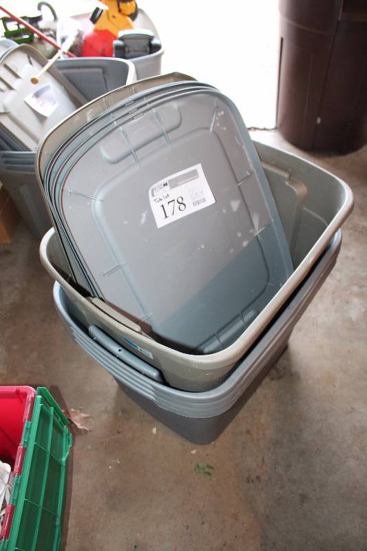 lot 178 image: Plastic Bins w Lids