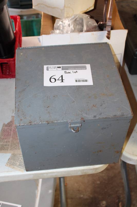 lot 64 image: Box Lot Includes 3M Hard Hat, Extension Cords, And More