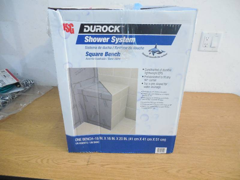 lot 2 image: DUROCK 16 in. x 16 in. x 20 in. Shower Bench
