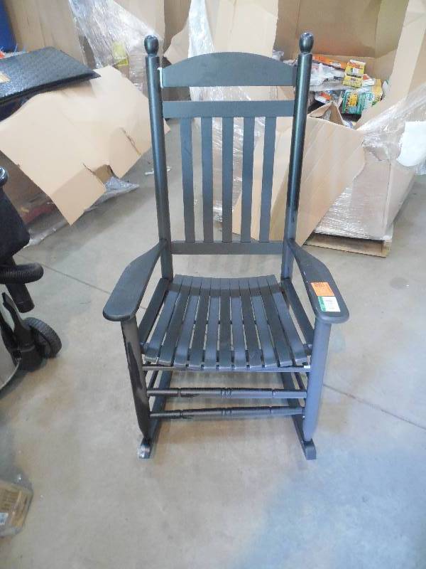 lot 60 image: Bradley Black Slat Patio Rocking Chair