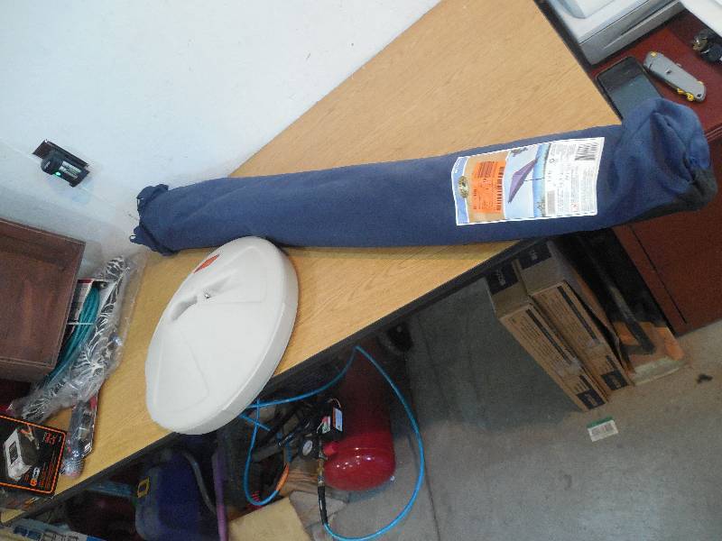 lot 64 image: Hampton Bay 9 ft. Aluminum Patio Umbrella in Midnight with tilt