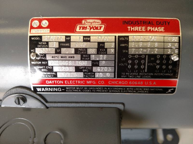lot 4 image: Dayton Tri-Volt 2 hp. Motor, 208-23...