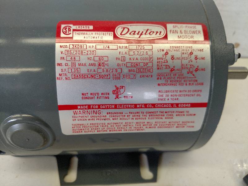 lot 10 image: Dayton 14 hp. Motor, 115208-230v,...