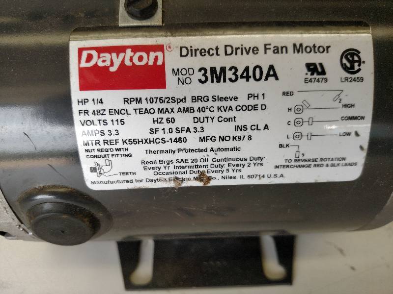 lot 16 image: Dayton 14 hp. Direct Drive Fan Mot...