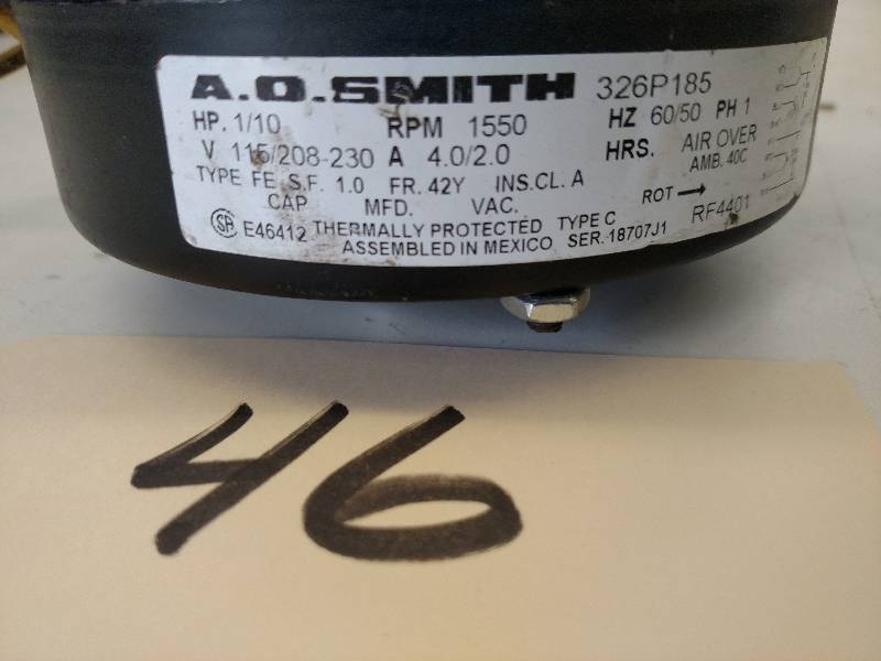 lot 46 image: A.O. Smith 110 hp. Motor, 115208-...