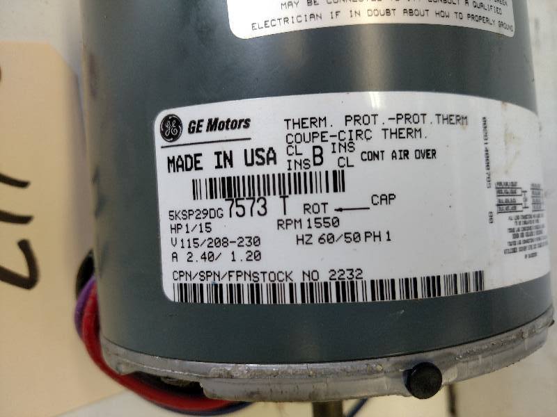 lot 47 image: GE 115 hp. Compressor Motor, 115208-230v, 1 ...
