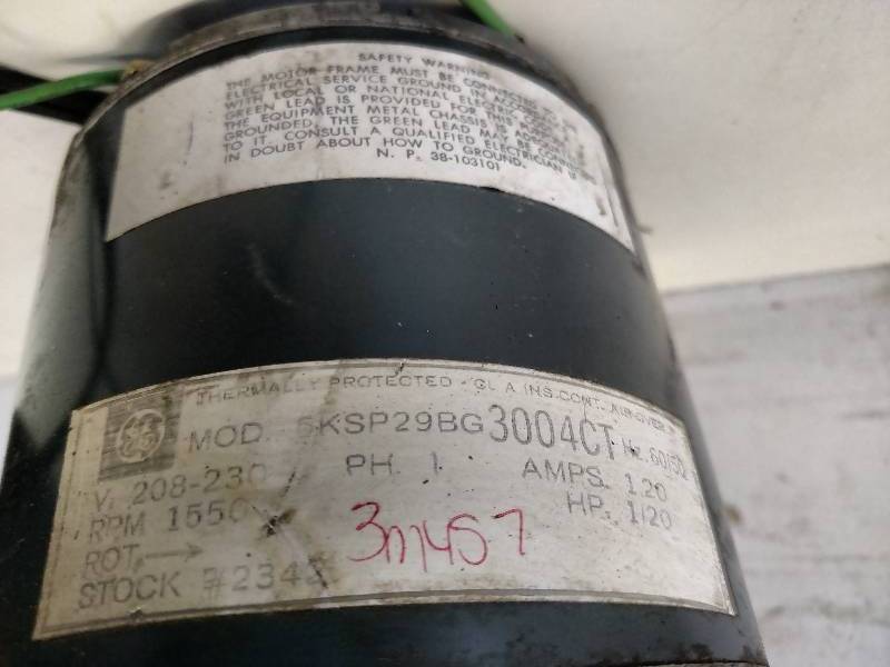 lot 55 image: GE 120 hp. Compressor Motor, 208-230v, 1 phas...
