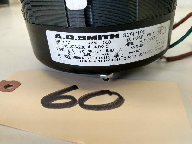 lot 60 image: A.O. Smith 110 hp. Motor, 115208-...