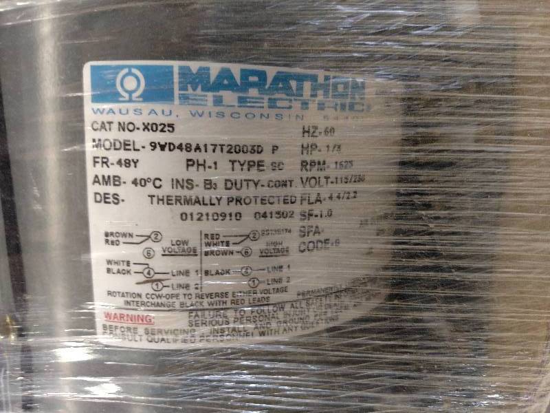 lot 65 image: Marathon 13 hp. Motor, 115230v, 1...