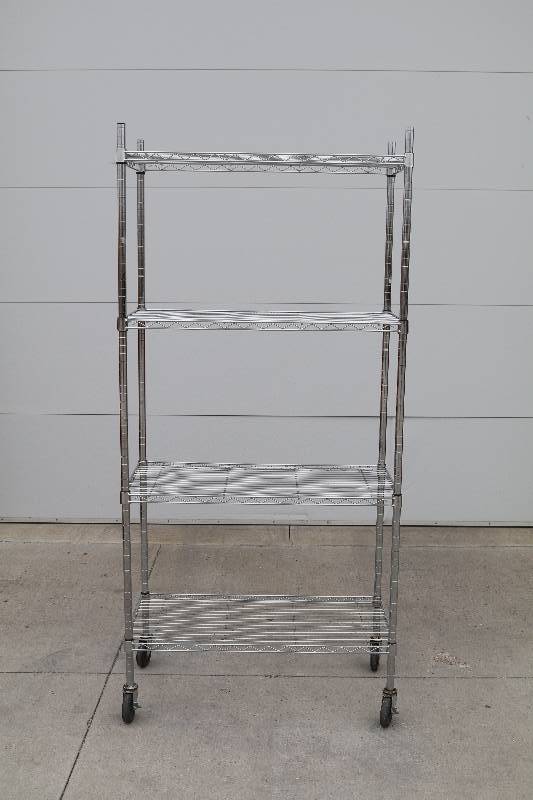 Metal Shelving Unit on Wheels