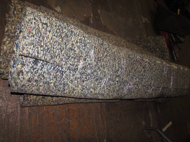 TWO PARTIAL ROLLS OF CARPET PADDING