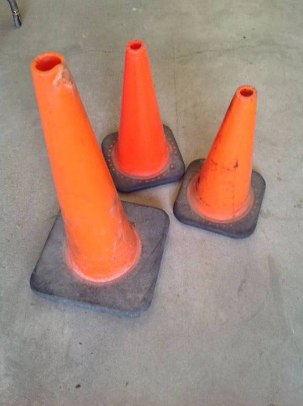 lot 33 image: 3 Orange Cones