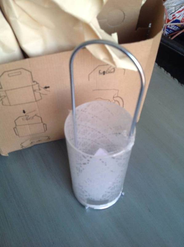 lot 39 image: 6 New Ikea Lantern candle metal holders with glass.